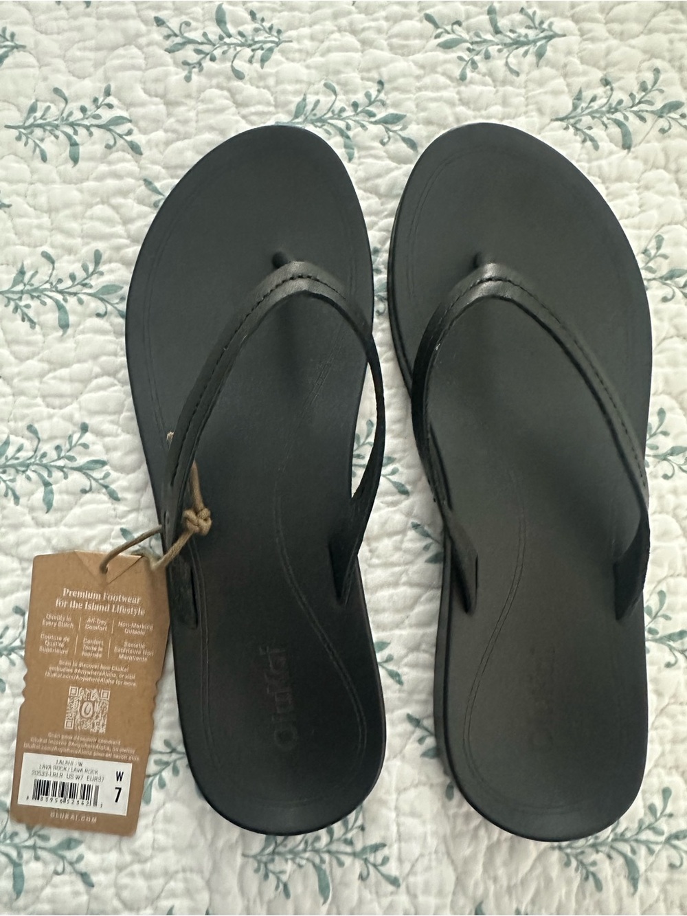 Olukai Women’s Lava Rock Black Flip Flop Sandals